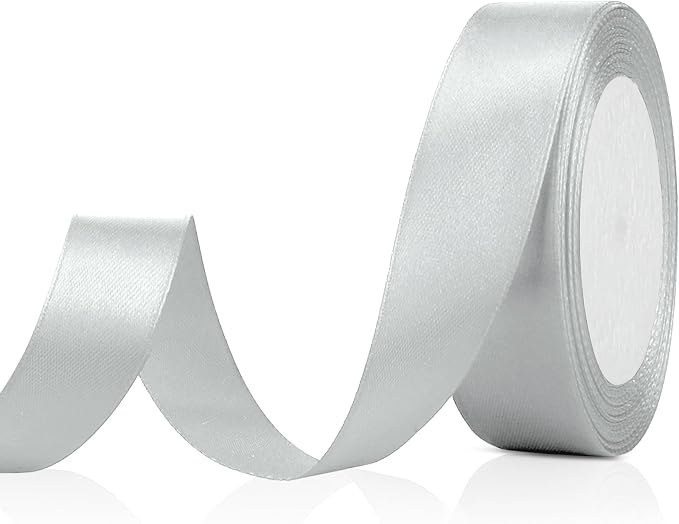 Silver Satin Ribbon For Gift Wrapping1 Inch 25 Yards Easter Ribbons For Crafts by OALCQ