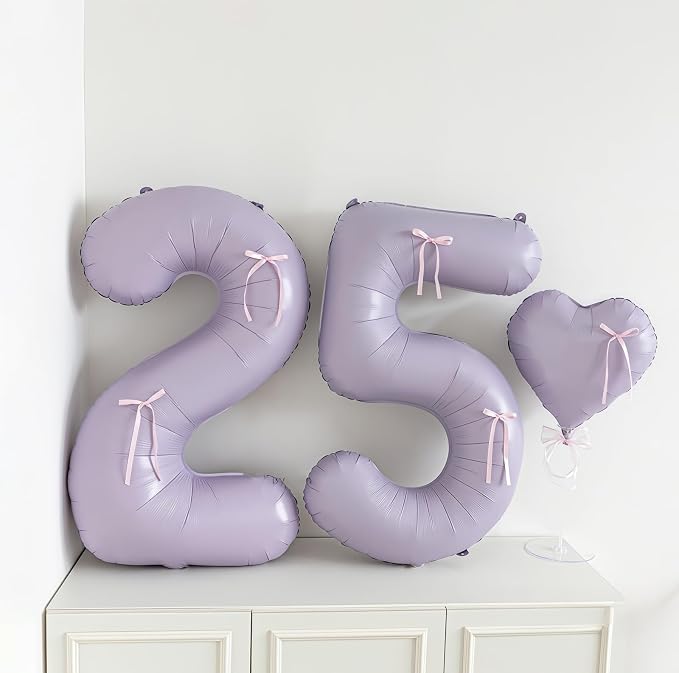 Pastel Purple 10 Number Balloons, 40 Inch Light Purple 10 Balloons Large Helium - Image 3