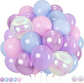 Pink Purple Blue Balloons, Pearl Pink Blue Purple Iridescent 4D Foil Balloon by Togvu