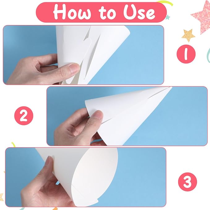 10 Pcs White Party Hats, Birthday DIY Party Hat Crafts - Image 3