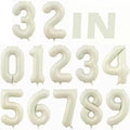 10 Pcs Number Balloons 32 Inch Cream White 0-9 Number Mylar Foil Balloons Cream by Unknown