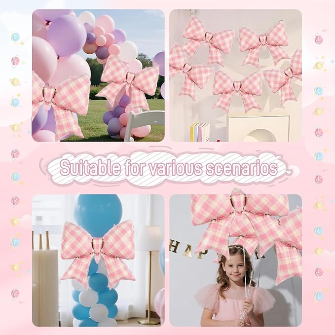 4pcs Jumbo Oversized Ribbon Balloons Coquette Bow Balloons Bow Party Coquette - Image 6