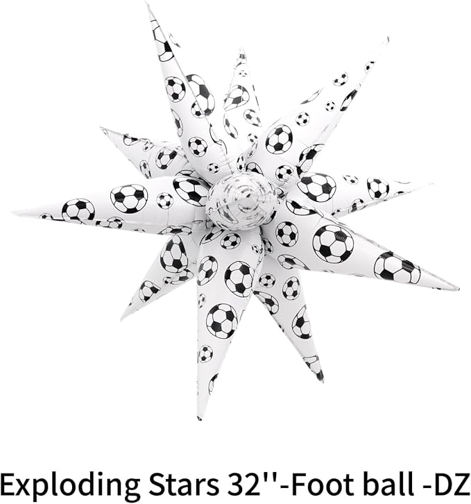 Soccer Balloons Soccer Ball Explosion Star Foil Balloons World Cup Party - Image 5