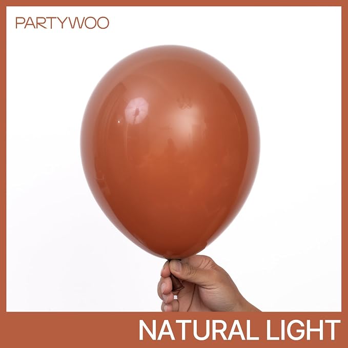 PartyWoo Dark Brown Balloons 127pcs Boho Neutral Coffee Tan Color | 36 18 12 10 - Image 3