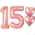 Rose Gold 15th Birthday Decorations, 40 inch Large 15 Balloon Numbers by Unknown