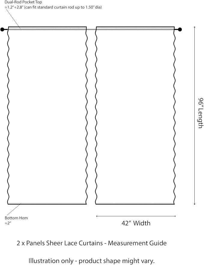 FINECITY Ivory Floral Lace Curtains - Image 3