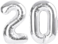 Large Number Balloons 40 Inch Silver 20 Balloon by Mluchee
