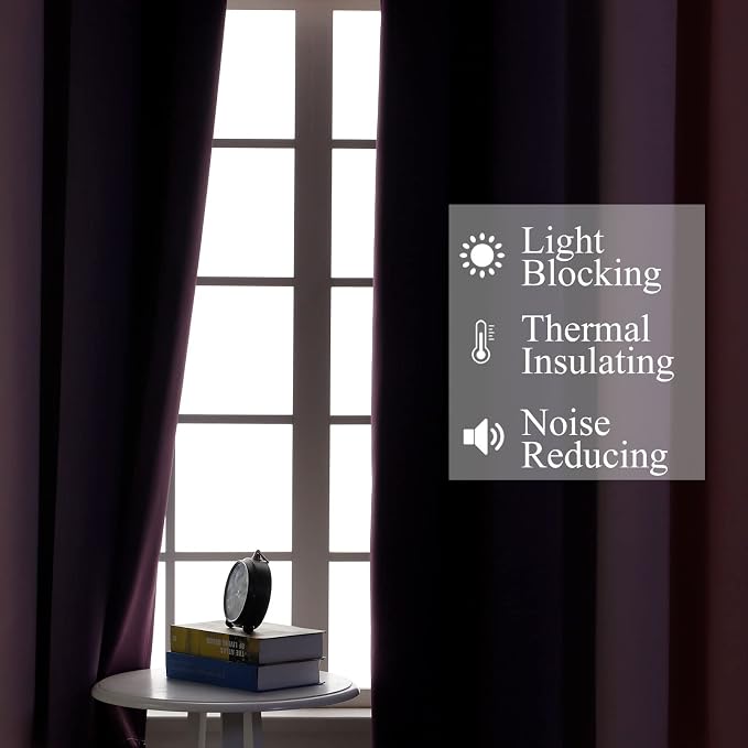 Pink and Purple Blackout Curtains 54 Inch Length, Light Blocking Gradient Drapes - Image 3