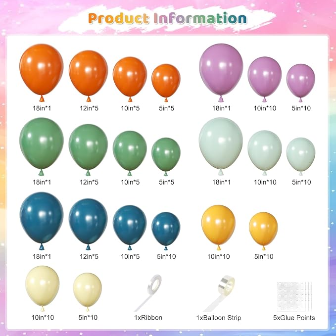 Rainbow Balloon Arch Kit for Whimsical Baby Shower Birthday Decorations | - Image 2