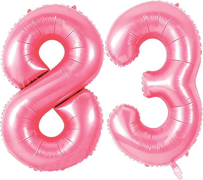 Number 83 Balloons for 83rd Birthday Party Decorations, 0-100 Large No.83 by Joycard