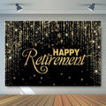 Happy Retirement Backdrop with 70.8"X43.3"，Large Happy Retirement Banner by LOONELOSEASONALDECORATIONS