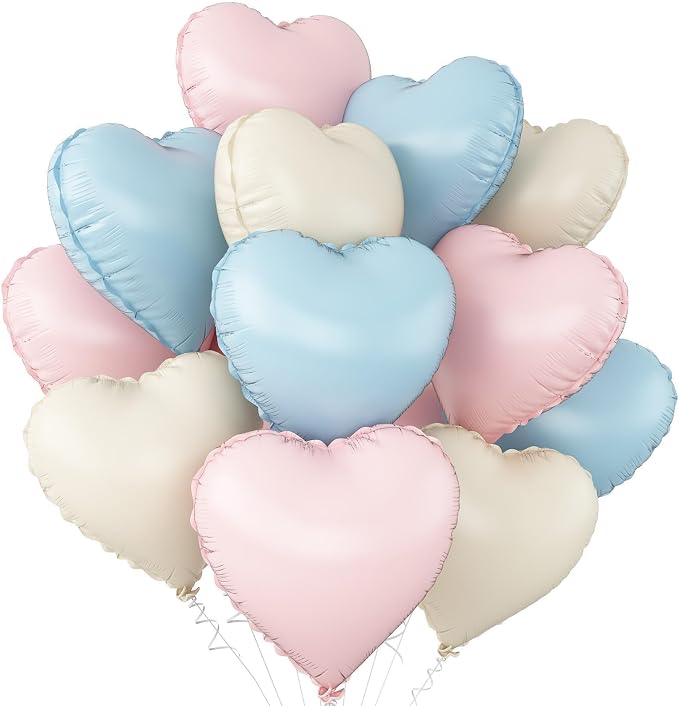 Pink Blue Heart Balloons by Adorely