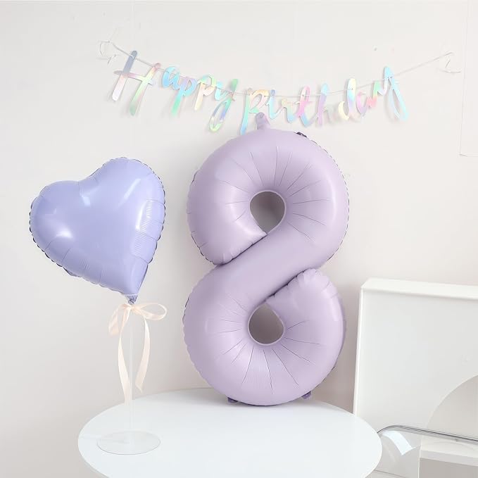 Pastel Purple 15 Number Balloons, 40 Inch Light Purple 15 Balloons Large Helium - Image 6