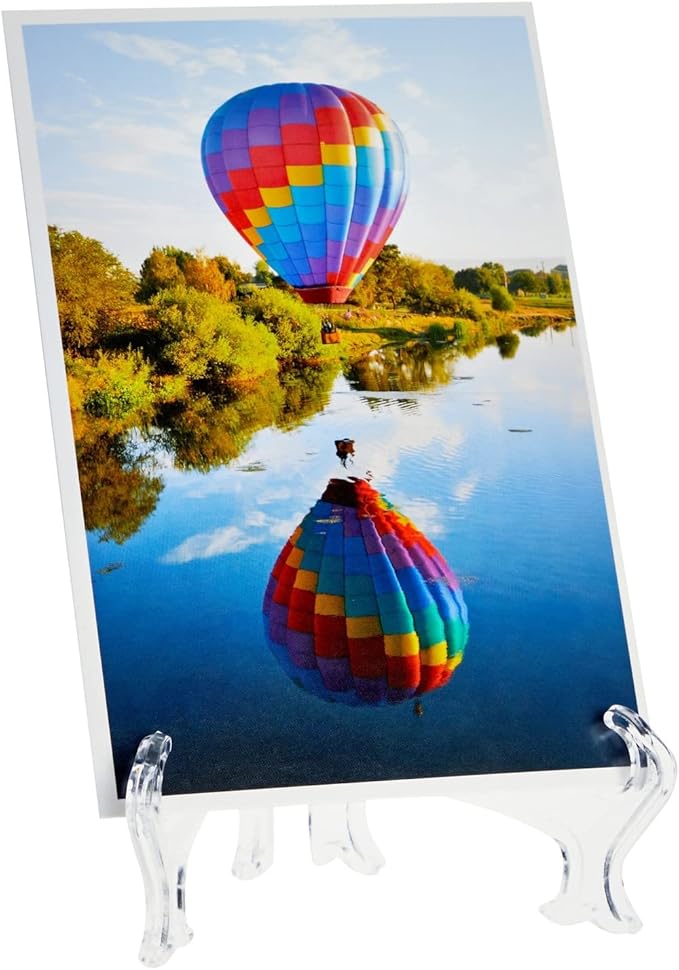 Juvale Mini Clear Acrylic Easel Stands - 24-Pack, 5.3-Inch, Clear Plastic - Mini Easel Sign Stand & Greeting & Place Card Display - Tabletop Photo Holders & Plate Holders