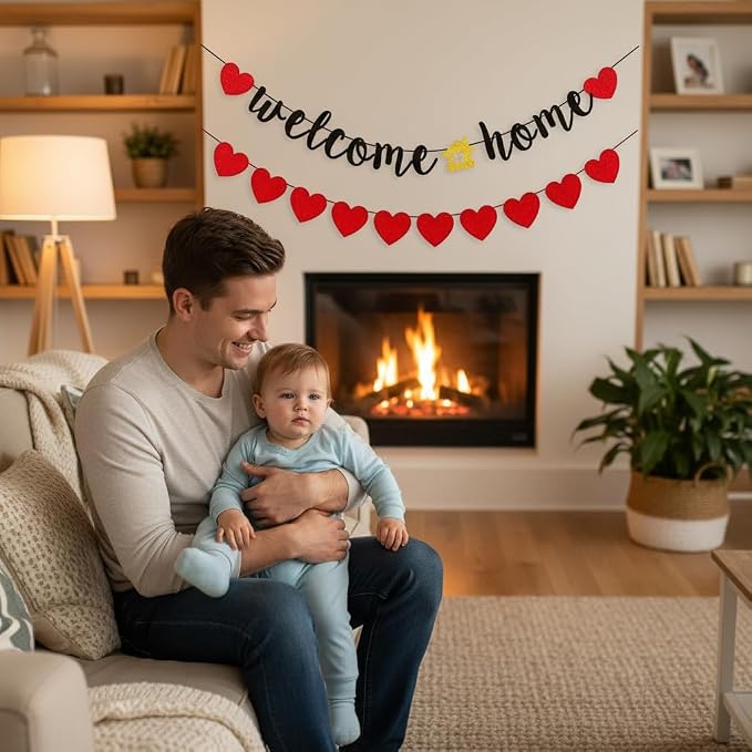 Welcome Home Banner with Heart, Welcome Home Sign, Homecoming Party Sign - Image 8