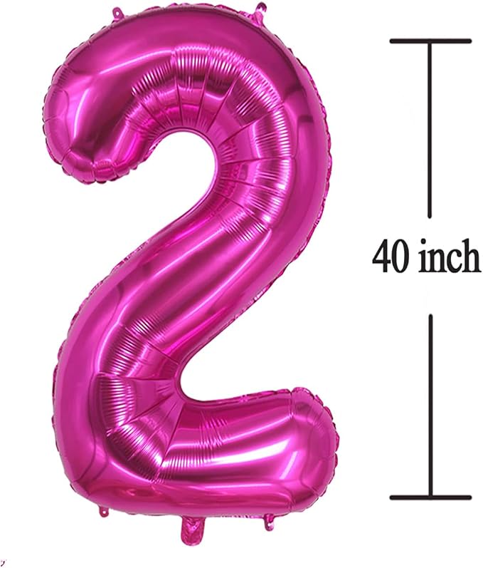 Jonhamwelbor Hot Pink 25 Numbers Balloon Jumbo Giant Big Large 25 Foil Mylar - Image 2