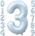 Light Blue Number 3 Balloon for 3th Anniversary Birthday Decor 40 Inch Foil | by TNCDJKPA