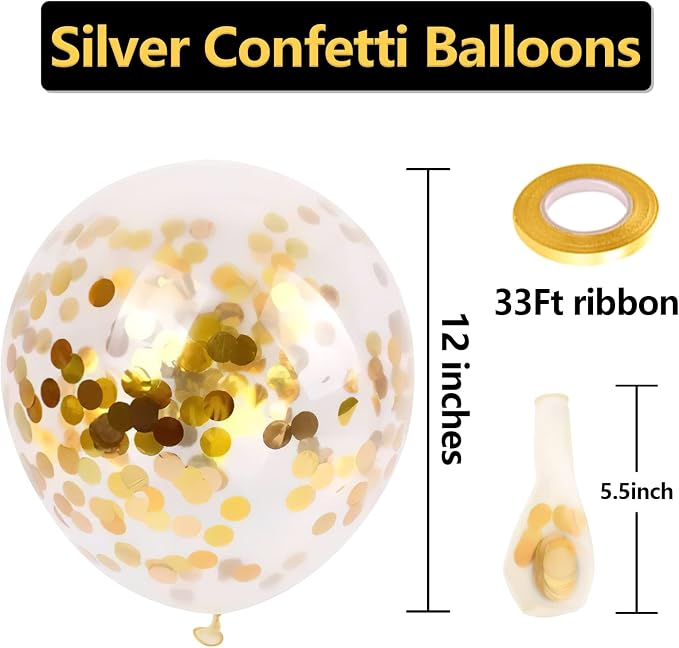 Bezente Gold Confetti Latex Party Balloons 60 Pack 12 inch | Helium Gold - Image 3