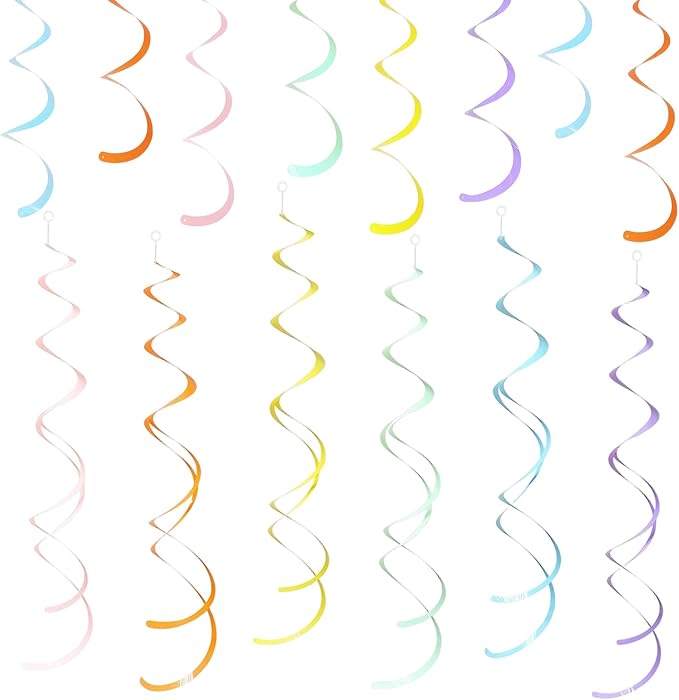 30Pcs Colorful Ceiling Swirl Foil Decorations Hanging Swirls Party Decorations by Unknown