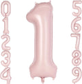 Light Pink Number 1 Balloon, 40 Inch Giant Mylar Number Balloons, Large Foil by AIQINHU