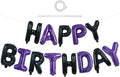 TONIFUL Black and Purple Happy Birthday Balloon Banner Decor by TONIFUL