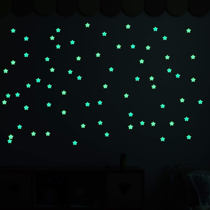 AM AMAONM 100pcs Glow in The Dark Luminous Stars Fluorescent Noctilucent - Image 6