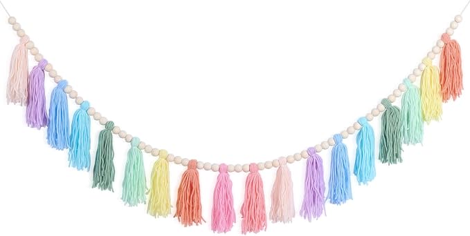 Boho Tassel Garland, Boho Tassel Garland Party Decor by XMGZQ