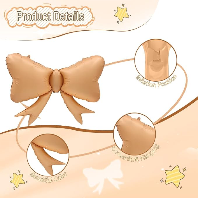 4pcs Jumbo Oversized Ribbon Balloons Coquette Bow Balloons Bow Party Coquette - Image 5
