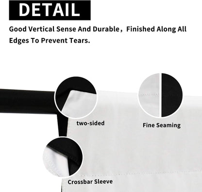 ISSUNTEX 9X15 ft Background Muslin Backdrop, Photo Studio, Collapsible High Density Screen for Video Photography and Television-Black/White