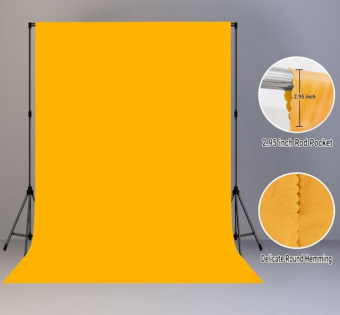 Yellow Photography Backdrop for Photoshoot, Fabric 10x10ft | Polyester Studio - Image 2
