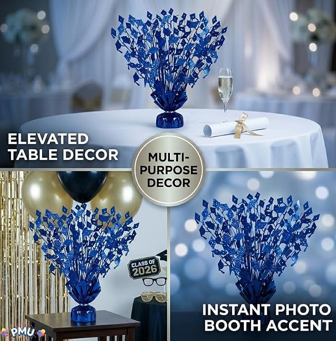 PMU 3 Pcs Blue Graduation Balloon Weights, Graduation Centerpieces - Image 4