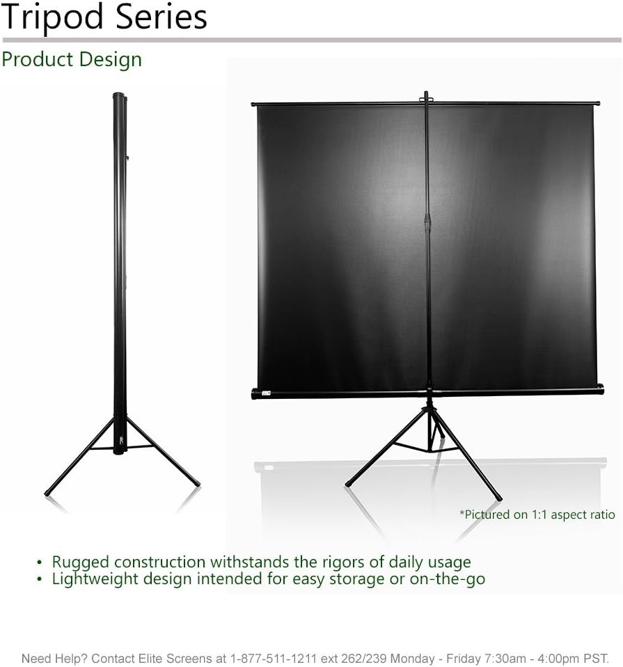 Elite Screens 55-Inch Portable Projector Screen with Stand, Height Adjustable, 4:3 Ambient Light Rejecting (ALR/CLR) for Ultra Short Throw Projectors, Indoor Home Theater, TT55V-CLR3-Y