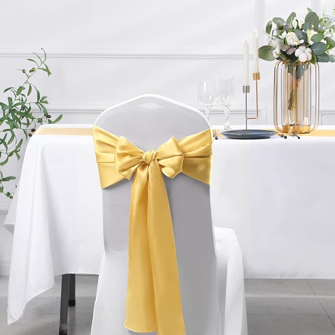 SiinvdaBZX 12 Pcs Gold Satin Table Runner 12 x 108 inches Long | Bright Smooth - Image 6