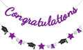 Congratulations Banner Purple Graduation Decorations Class of 2026 Prestrung by Vofrise