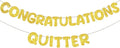 Fulmoon Pre Strung Congratulations Quitter Glitter Banner Funny Retirement by Fulmoon