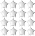 18" White Star Mylar Balloons Foil Helium Balloons by Adeer