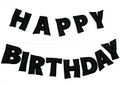 Pre-Strung Reusable 3D Black Happy Birthday Banner Men Birthday Decorations | by Unknown