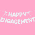Pre Strung Happy Engagement Banner Glitter Engagement Party Decorations by Breling