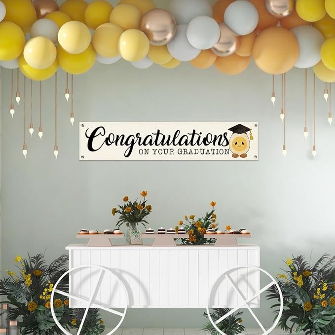 Graduation Wall Banner Decor, Congratulations on Your Graduation Hanging Banner - Image 4