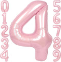 SUWEN 40 Inch Pink Large 4 Number Balloons Big Foil Helium Number Balloons 0-9 by SUWEN