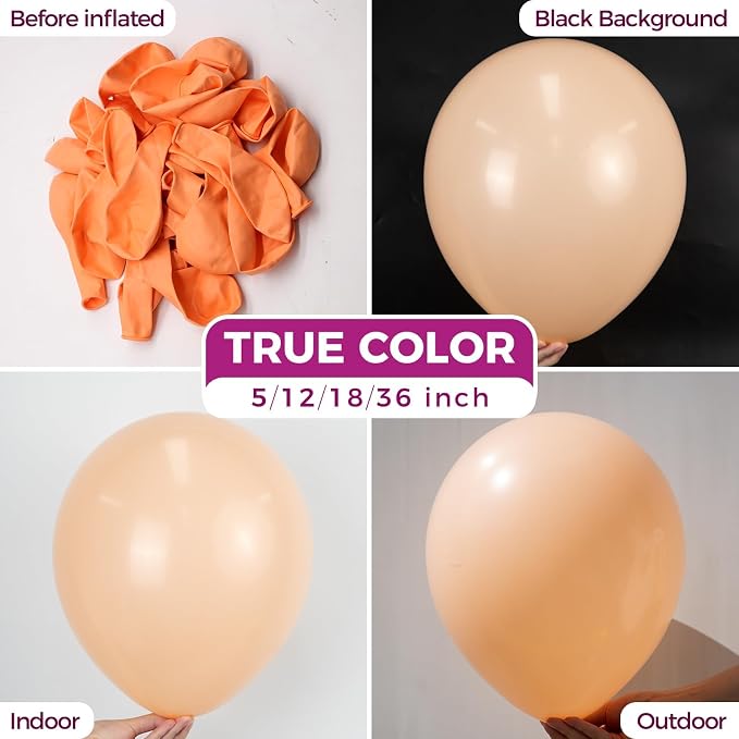 Bezente Pastel Orange Balloons 18 Inch 30 Pack Latex Large Thick | Orange - Image 2