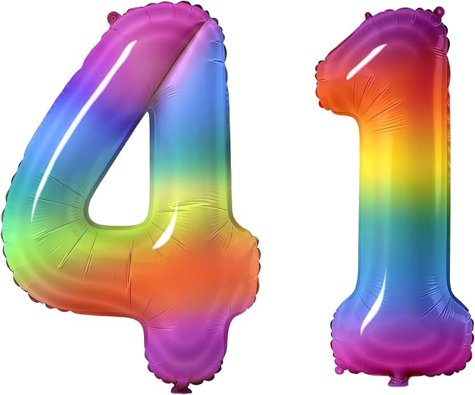 Number 41 Balloons for 41st Birthday Party Decorations, 0-100 Large No.41 by Joycard