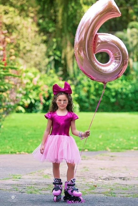 6 Balloon Numbers Party Decorations, 40In Pearl Pink Balloons - Image 4