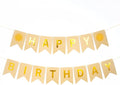Sunshine Birthday Banner, Pre-Strung Yellow and Gold Design by GALASET