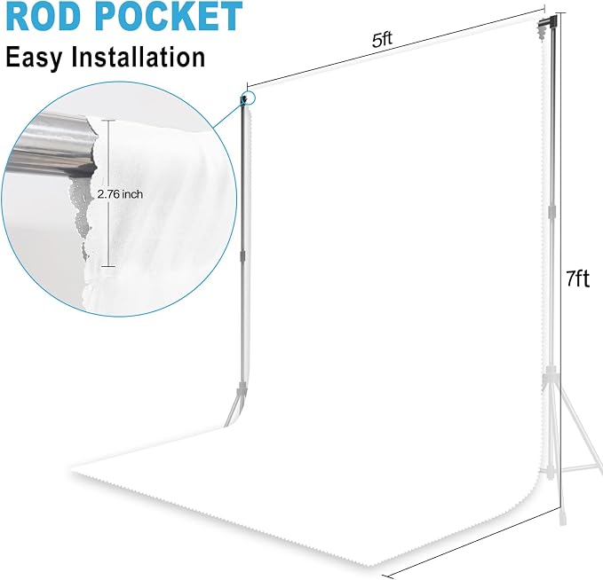 White Photography Backdrop for Photoshoot, 5x7 FT | Versatile Studio Photo - Image 2