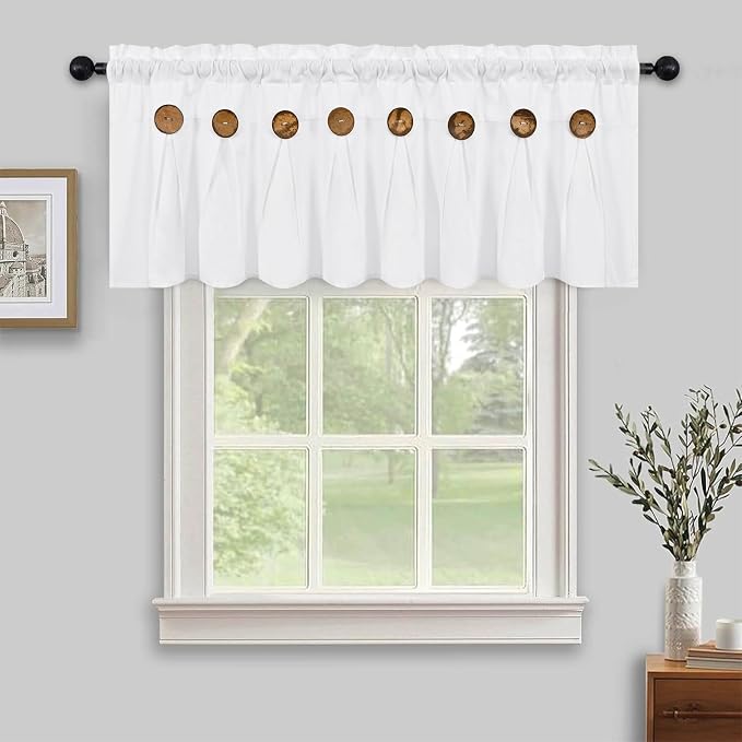 Farmhouse Valance Curtains, Boho Cotton Linen Kitchen Valance, Country Rod by FRAMICS