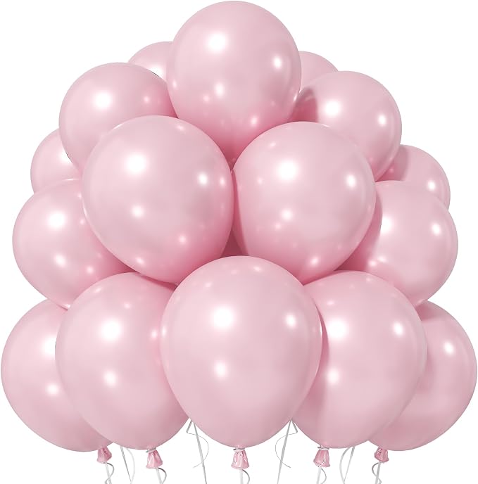 Jobkoo Pearl Dusty Pink Balloons, 12 Inch Pearl Blush Light Pink Balloon | Boho by Jobkoo