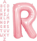 SUWEN 40 Inch Pink Large R Letter Balloons Big Foil Helium A-Z | Jumbo Mylar by SUWEN