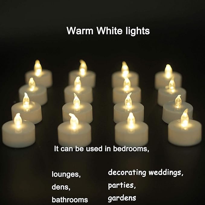 LED Tea Lights Candles- 24PACK Flameless Candles Realistic and Bright Flickering Long Lasting 200Hours for Holiday Celebration,Home Decoration Warm White