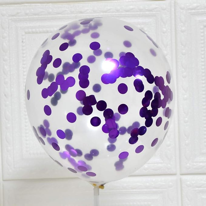 Purple Confetti Balloons, Unisex-Adults & Kids - Image 4
